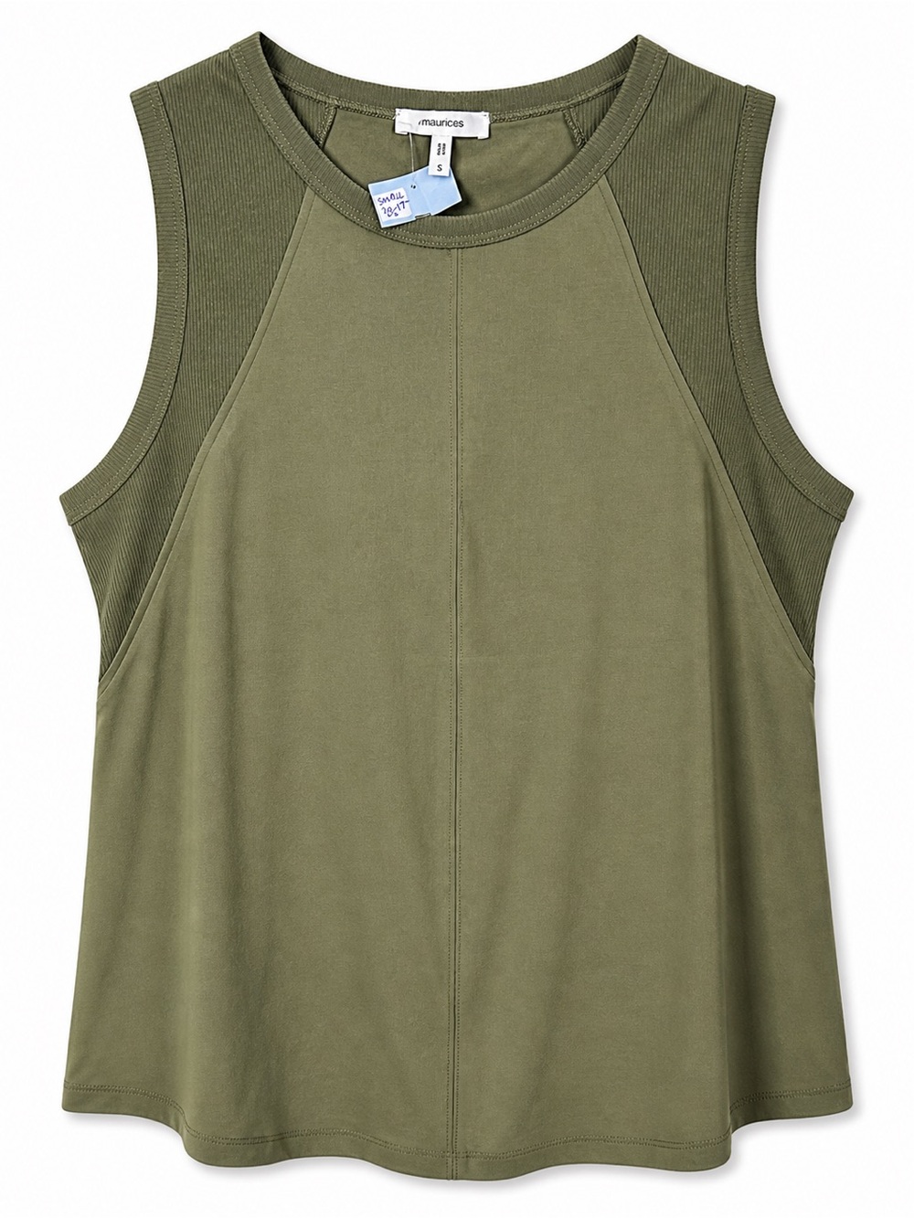 Maurices High Neck Athletic Tank Ribbed Trim Sleeveless Workout Top NWT Small